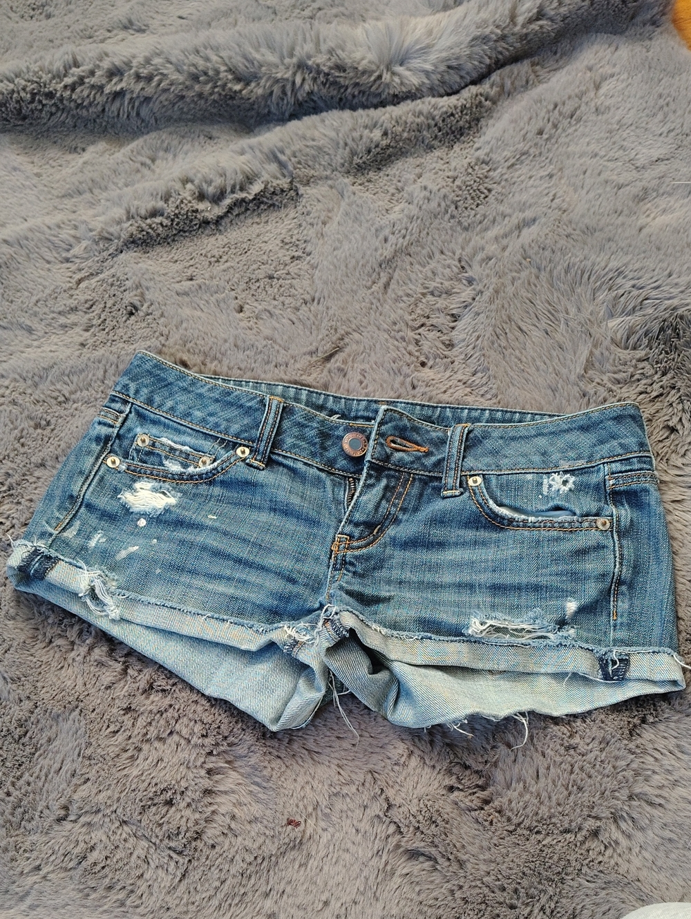 Distressed Blue Denim Women's Shorts